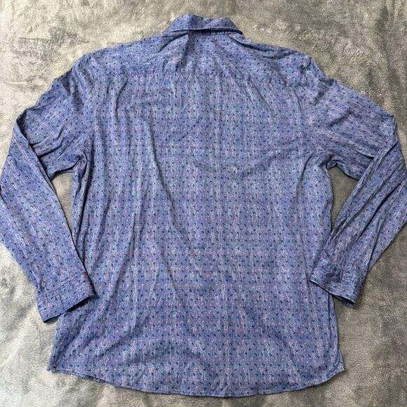 Johnnie-O Mens Large Shirt Blue Featherweight‎ Long Sleeve Button Down - Picture 2 of 6